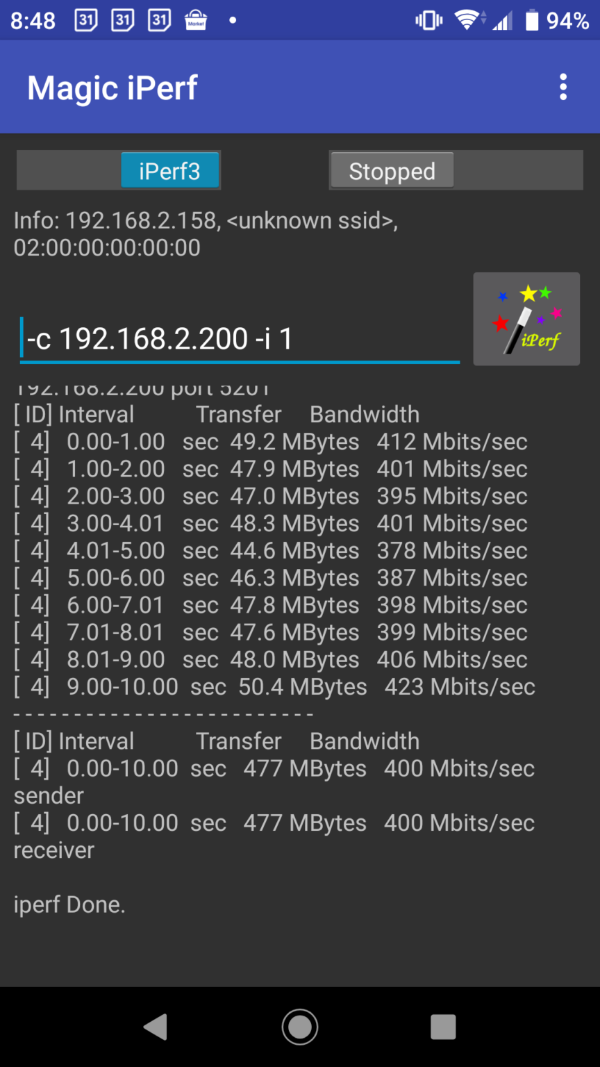 Iperf как пользоваться android